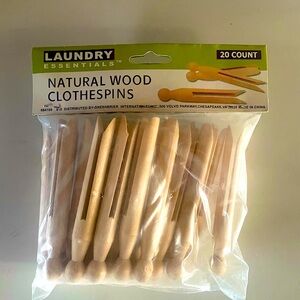 Wooden Clothespins, 20 count